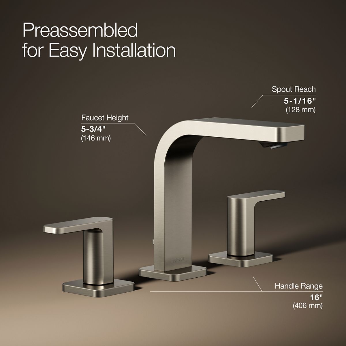 Parallel® Widespread bathroom sink faucet, 1.0 gpm — thumbnail 3