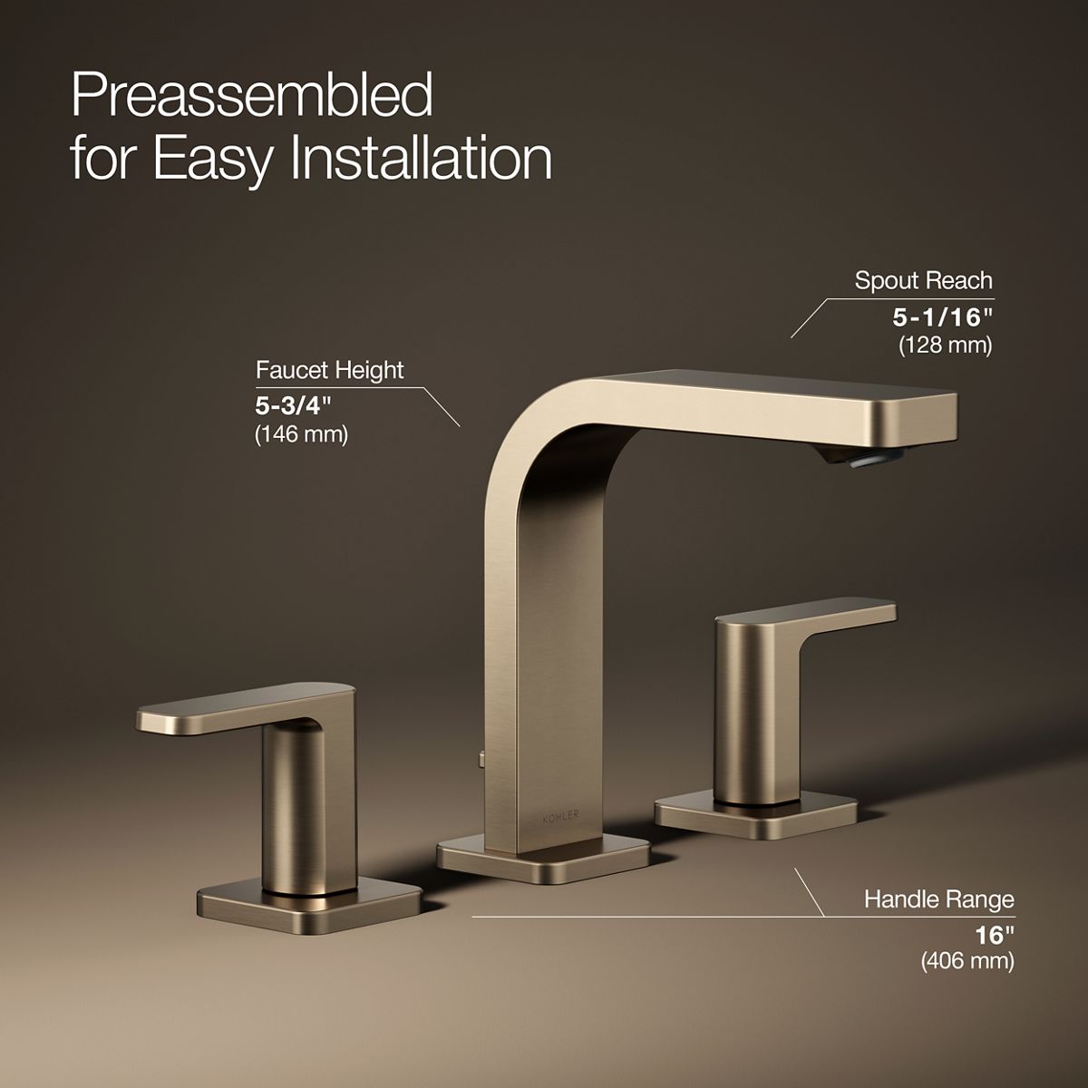 Parallel® Widespread bathroom sink faucet, 1.0 gpm — thumbnail 3