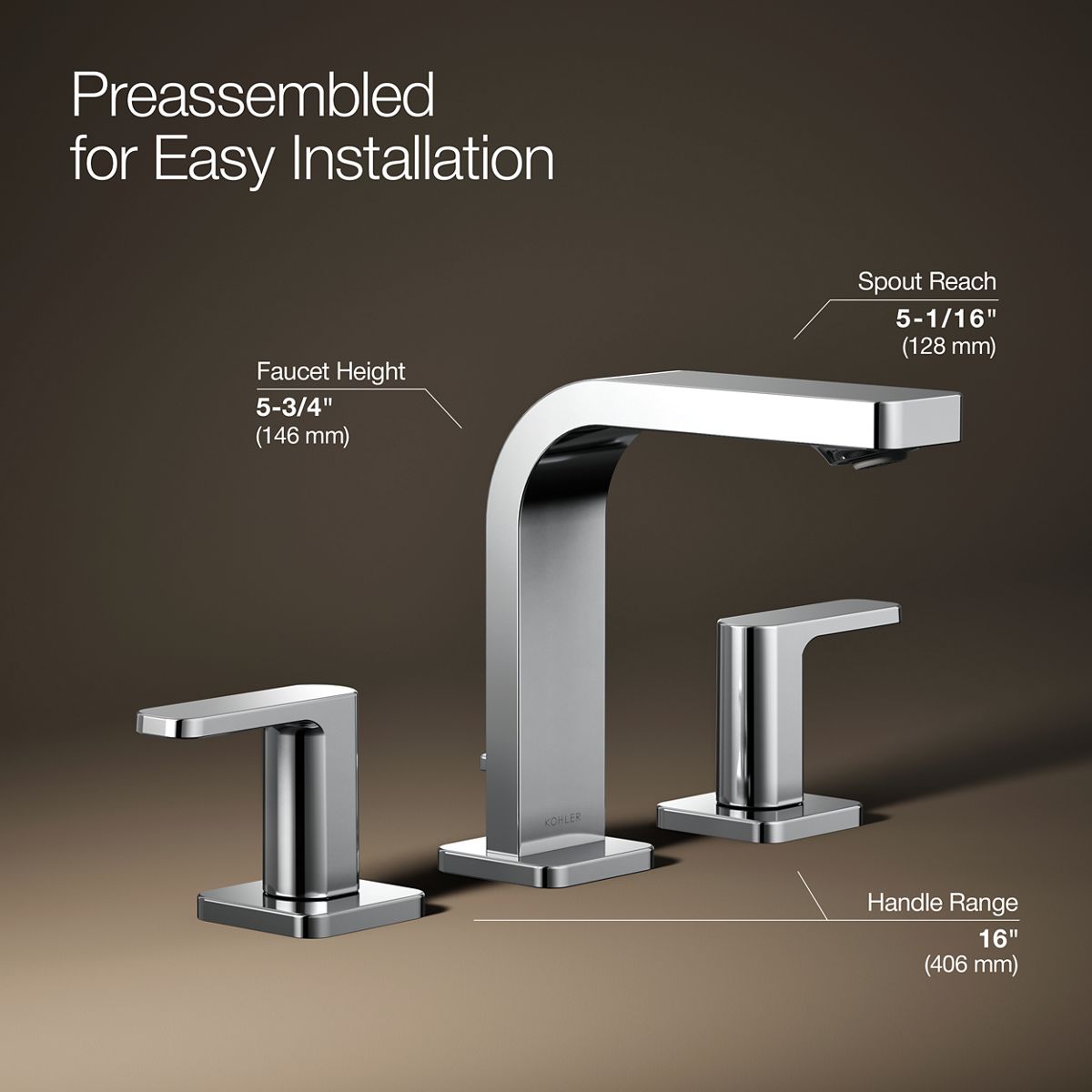Parallel® Widespread bathroom sink faucet, 1.0 gpm — thumbnail 3