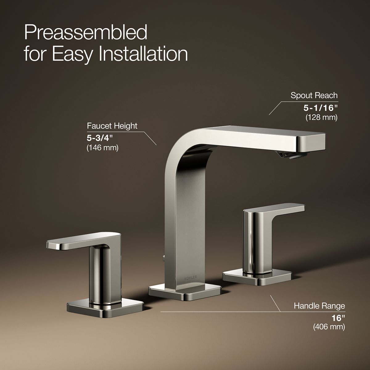 Parallel® Widespread bathroom sink faucet, 1.0 gpm — thumbnail 3
