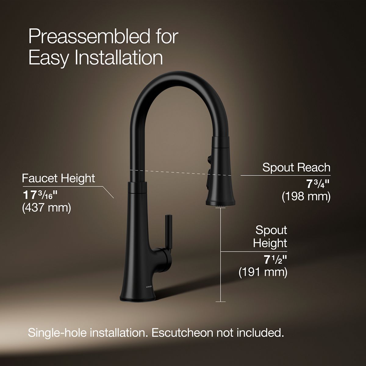 Tone® Pull-down kitchen sink faucet with three-function sprayhead — thumbnail 3