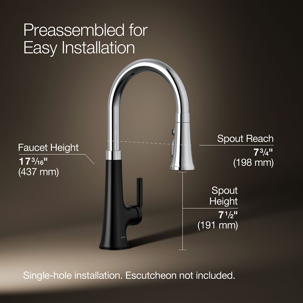 Tone® Pull-down kitchen sink faucet with three-function sprayhead — thumbnail 3