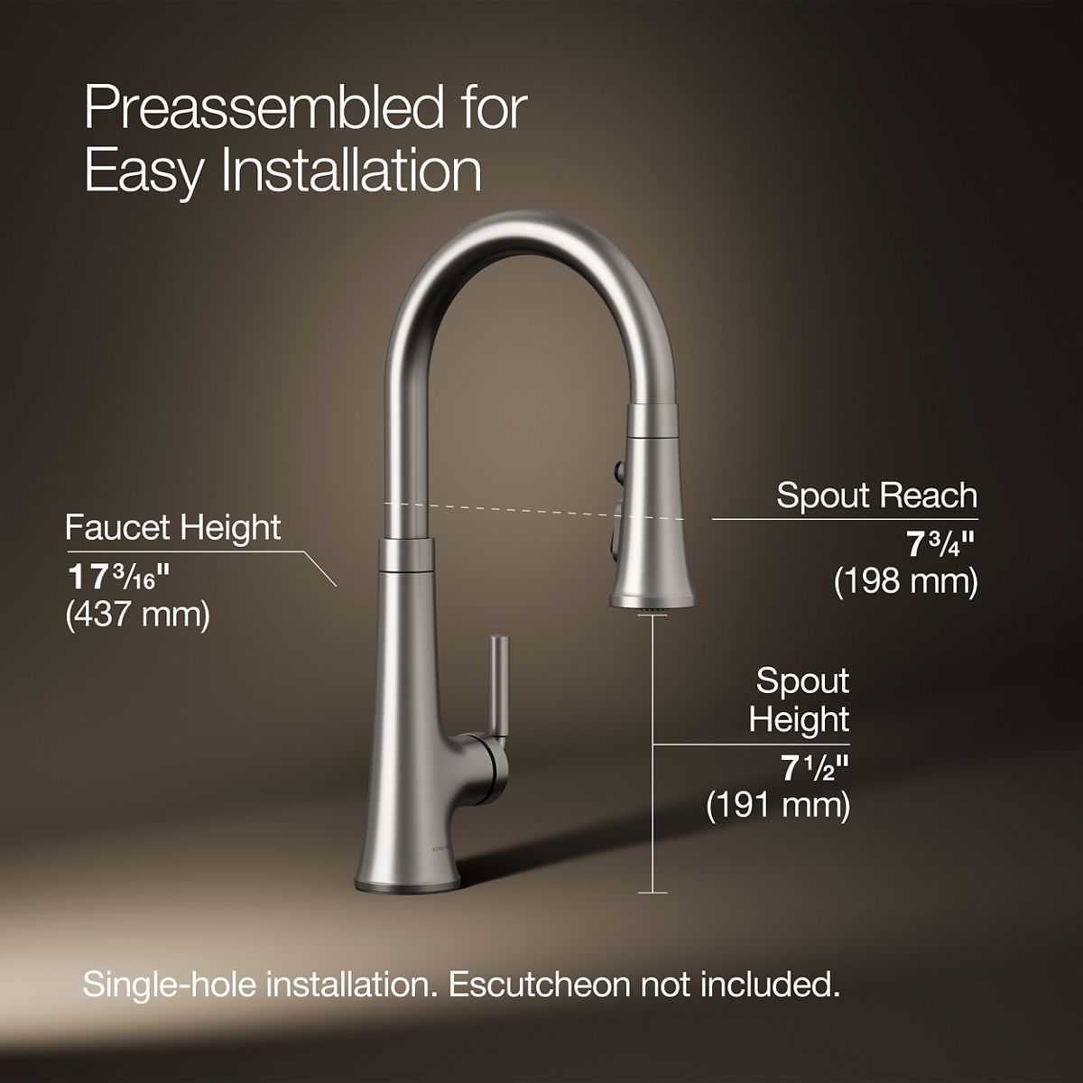Tone® Pull-down kitchen sink faucet with three-function sprayhead — thumbnail 3