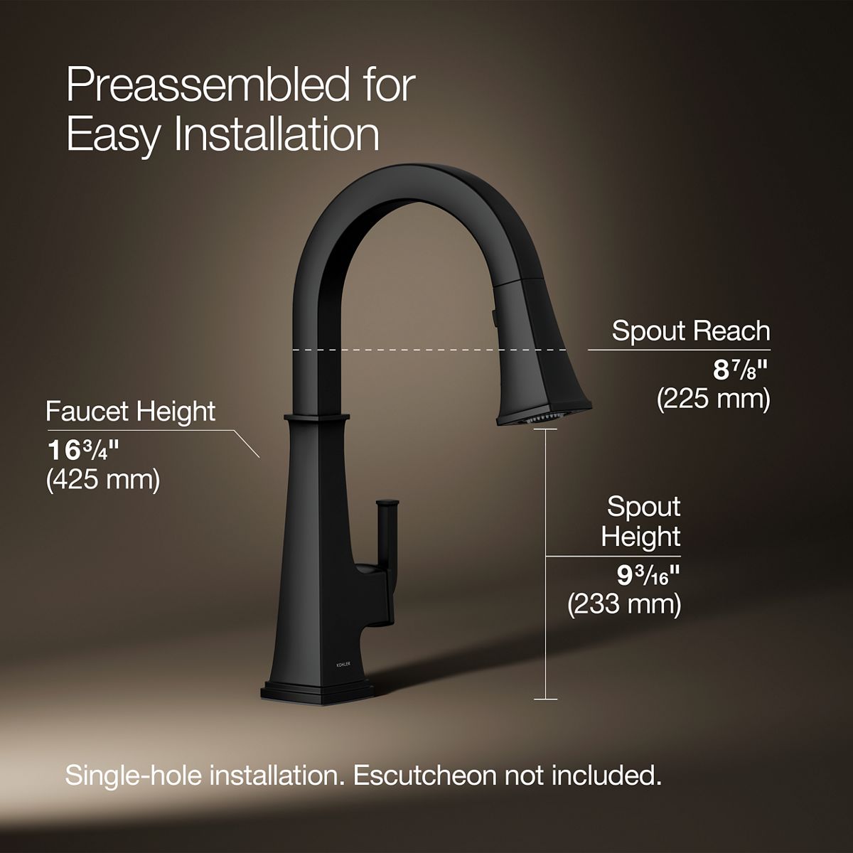 Riff® Pull-down kitchen sink faucet with three-function sprayhead — thumbnail 3