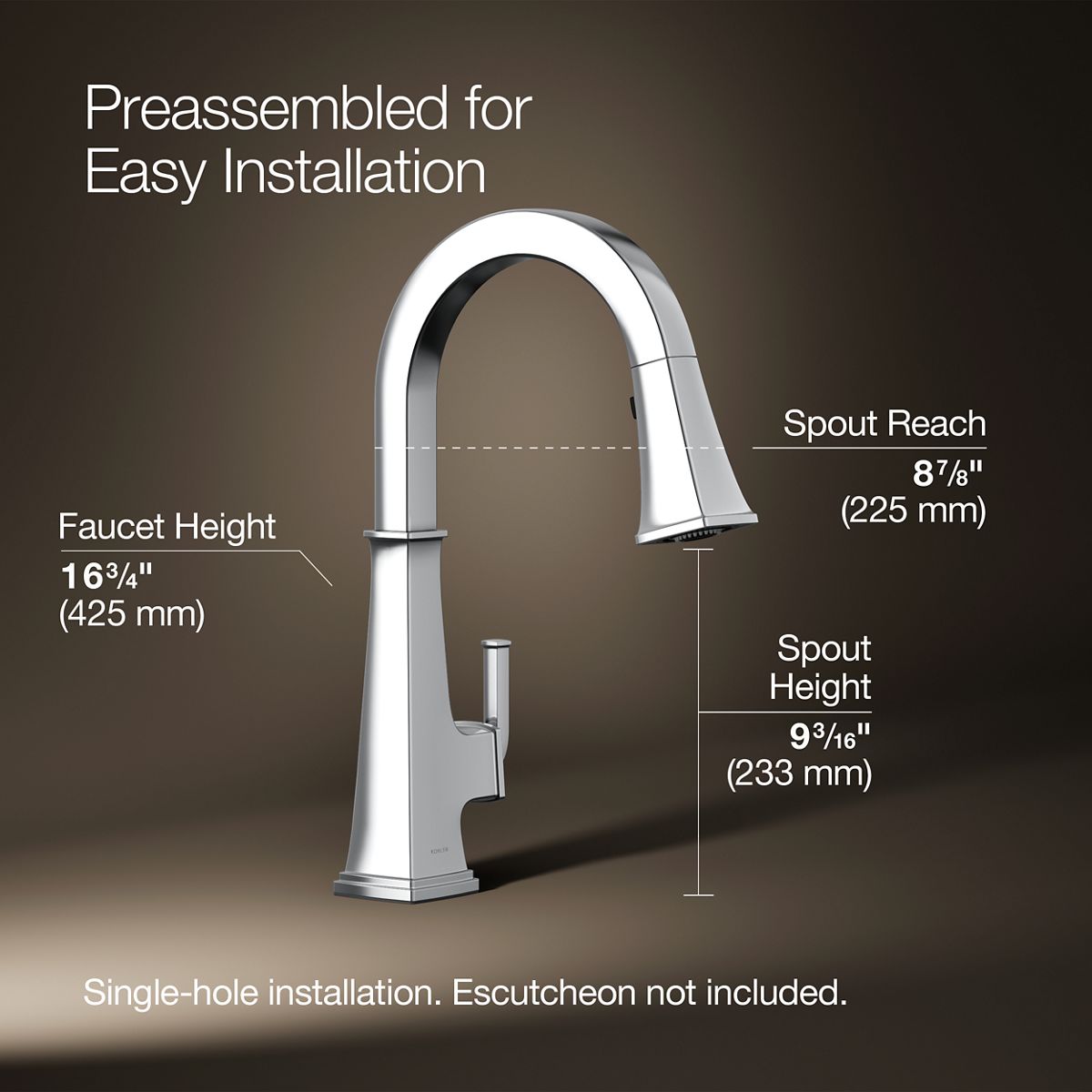 Riff® Pull-down kitchen sink faucet with three-function sprayhead — thumbnail 3