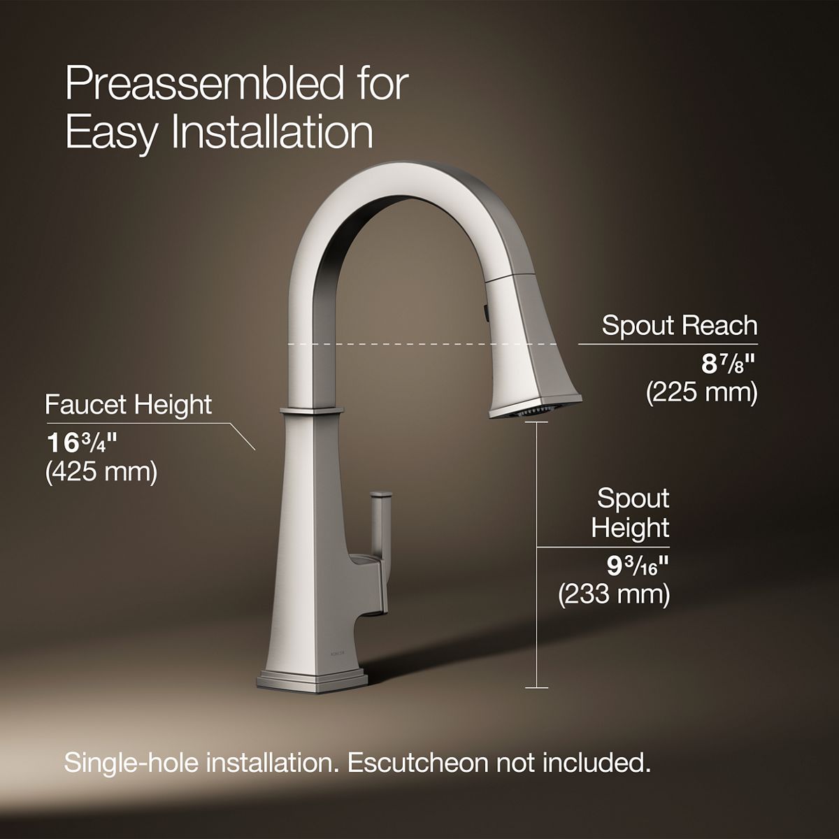 Riff® Pull-down kitchen sink faucet with three-function sprayhead — thumbnail 3