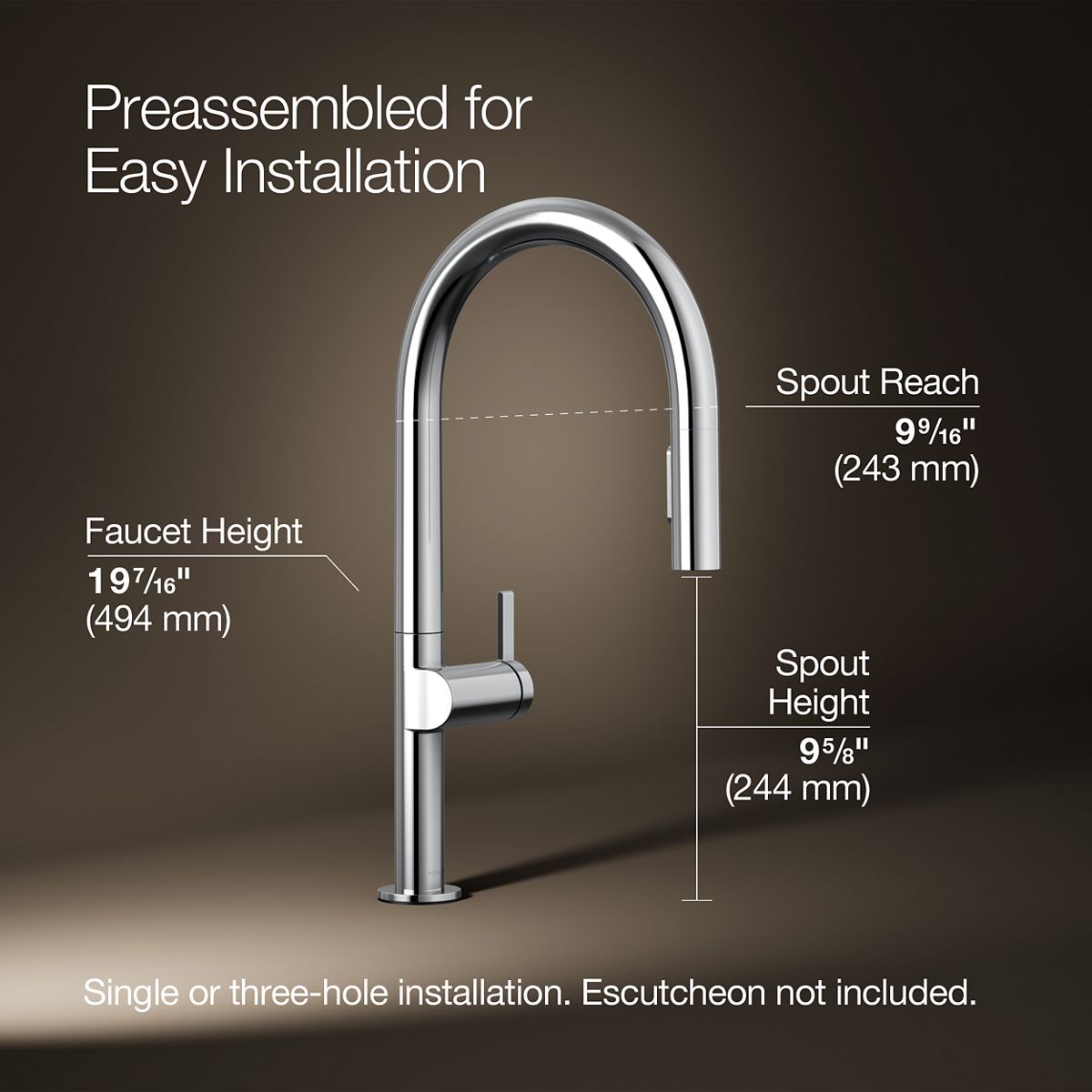 Components® Pull-down kitchen sink faucet with two-function sprayhead — thumbnail 3