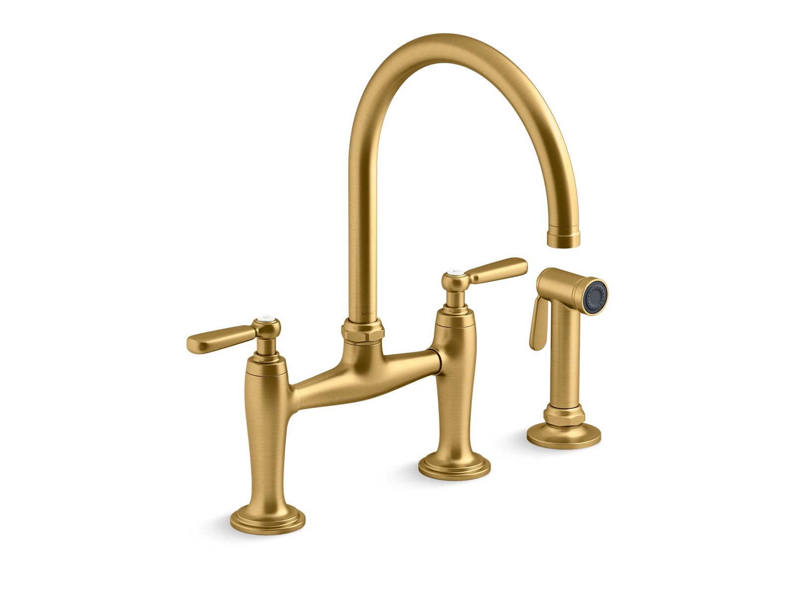 Edalyn™ by Studio McGee Two-hole bridge kitchen sink faucet with side sprayer
