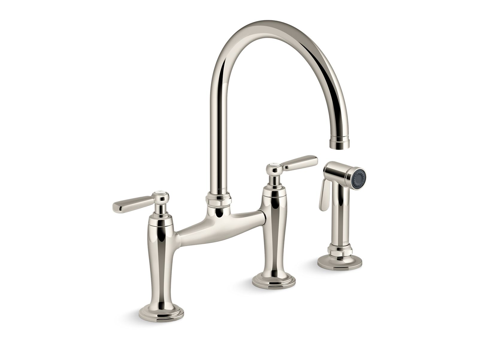 Edalyn™ by Studio McGee Two-hole bridge kitchen sink faucet with side sprayer — image 1
