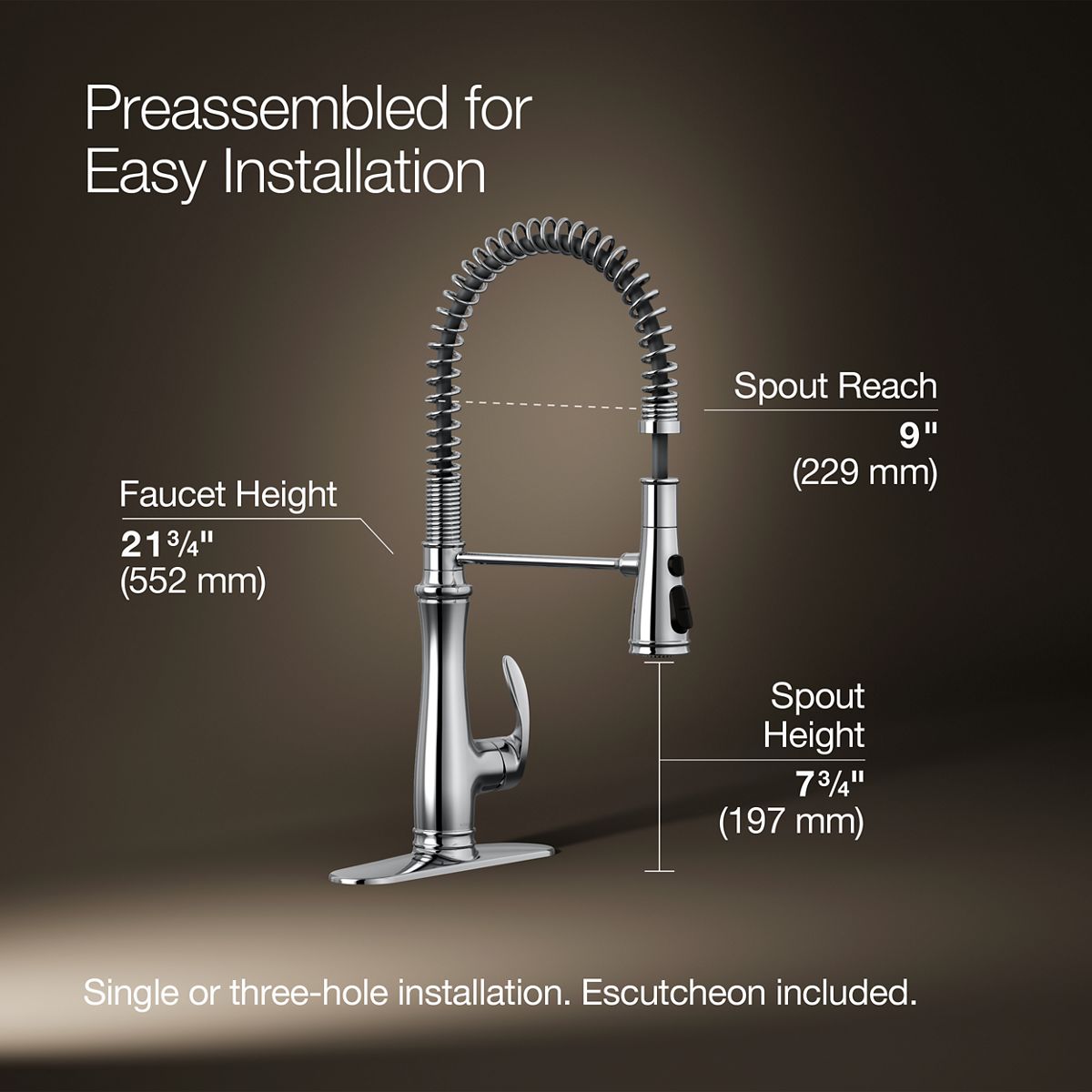 Bellera® Semi-professional kitchen sink faucet with three-function sprayhead — thumbnail 3
