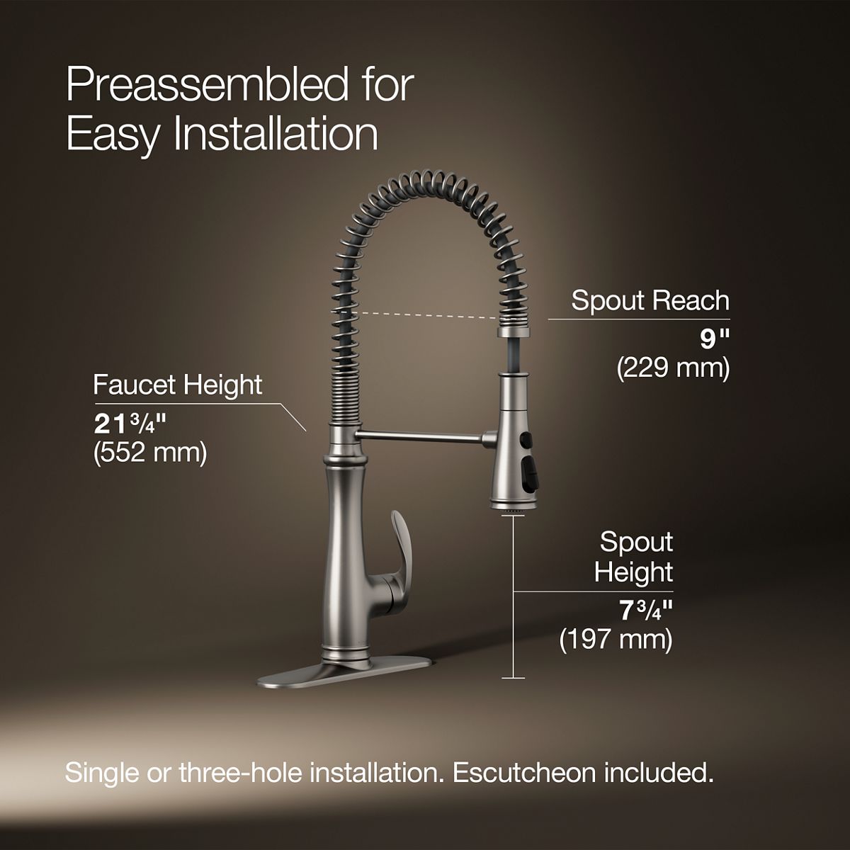 Bellera® Semi-professional kitchen sink faucet with three-function sprayhead — thumbnail 3
