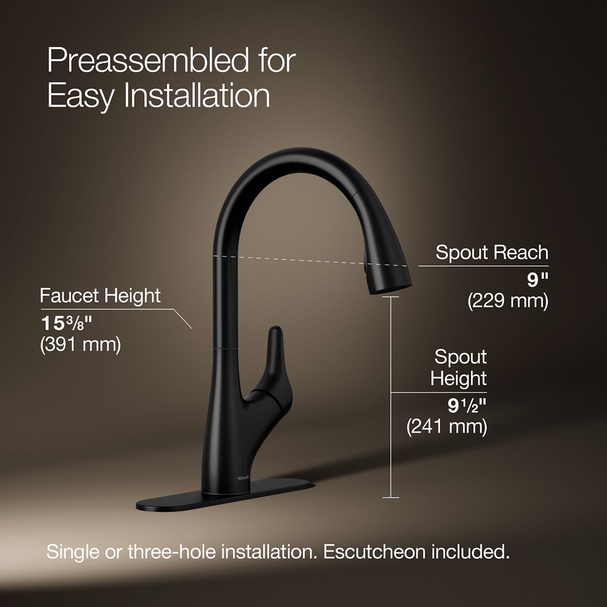 Rival® Pull-down kitchen sink faucet with two-function sprayhead — thumbnail 3