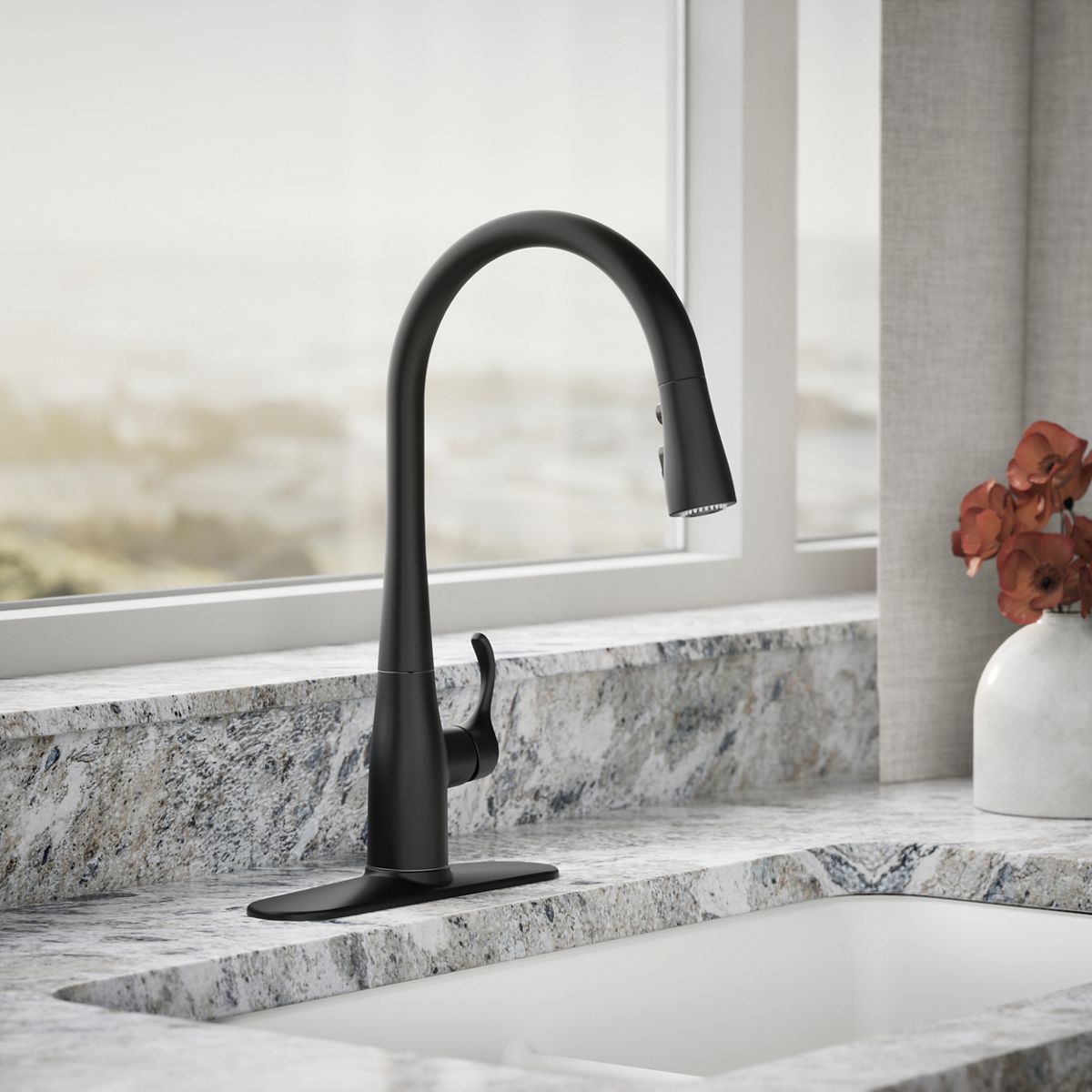 Simplice® Pull-down kitchen sink faucet with three-function sprayhead — thumbnail 2