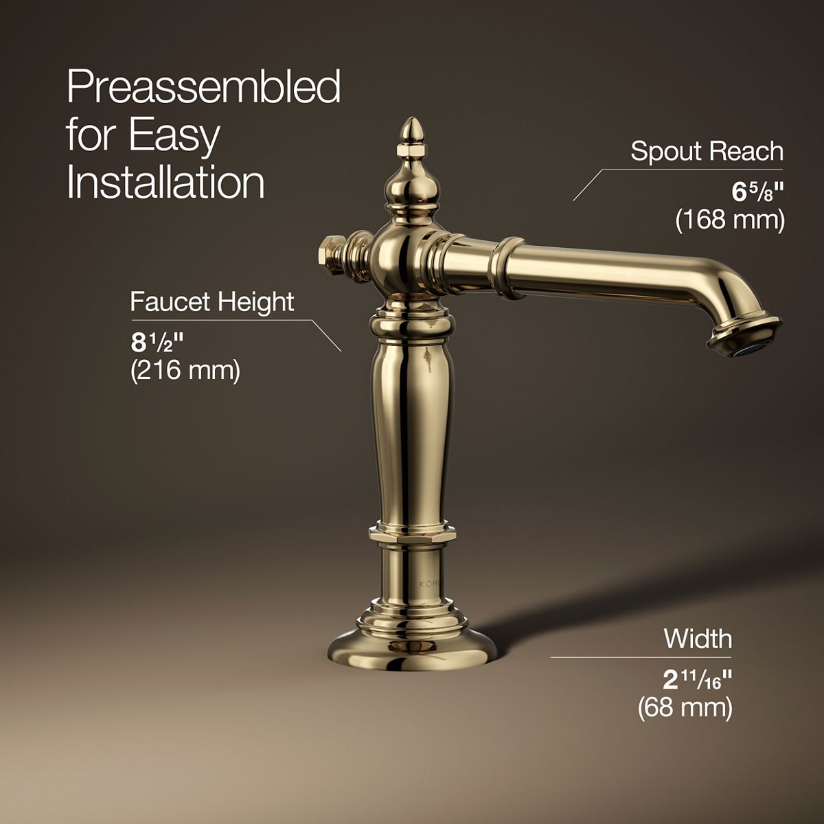 Artifacts® Bathroom sink faucet spout with Column design, 1.2 gpm — thumbnail 3