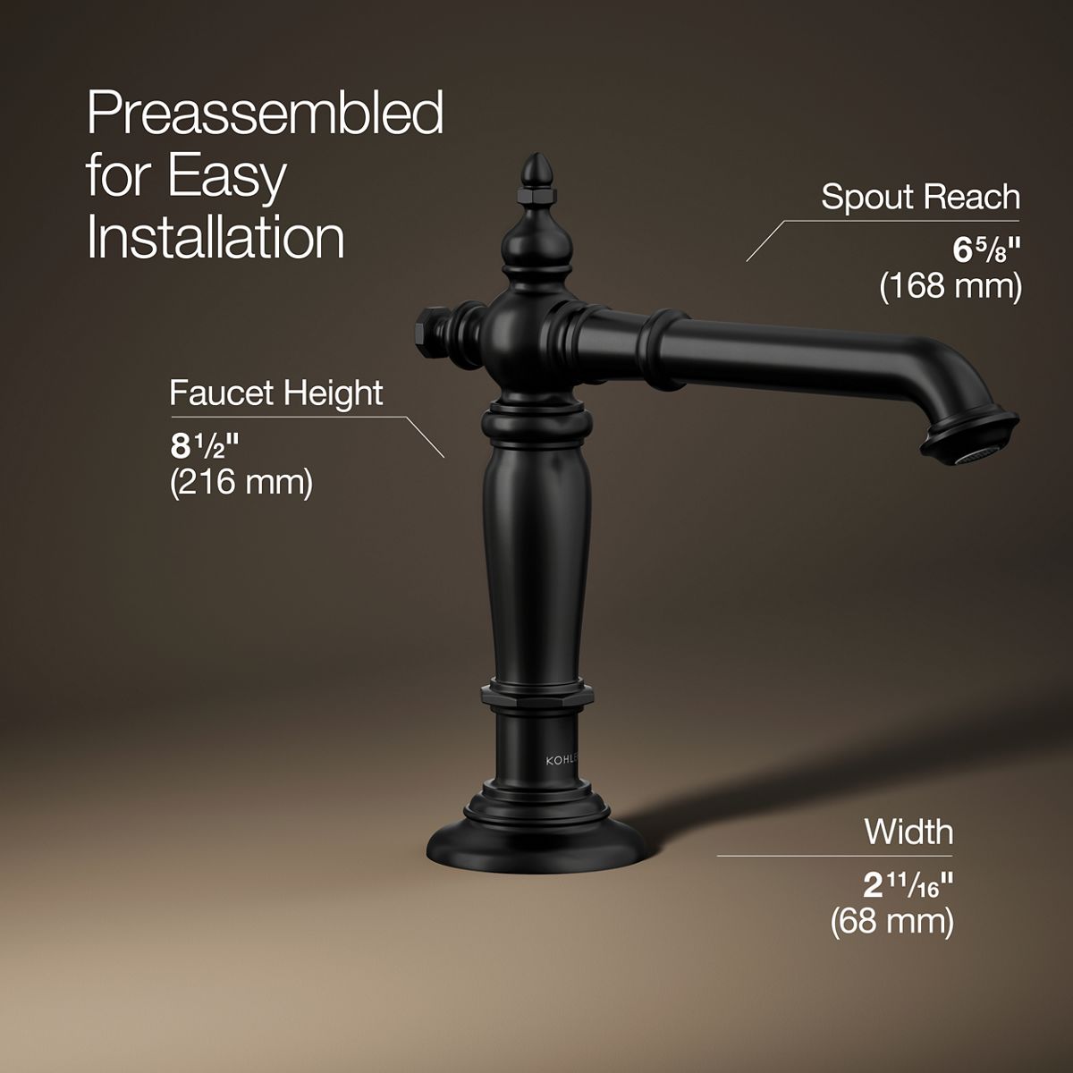 Artifacts® Bathroom sink faucet spout with Column design, 1.2 gpm — thumbnail 3