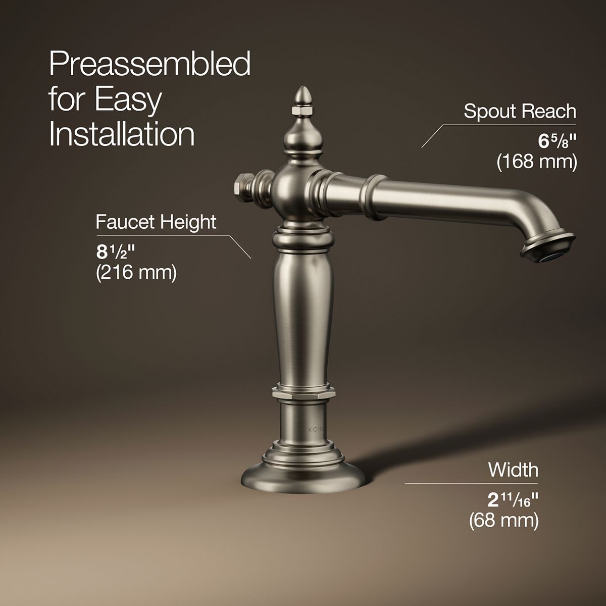 Artifacts® Bathroom sink faucet spout with Column design, 1.2 gpm — thumbnail 3