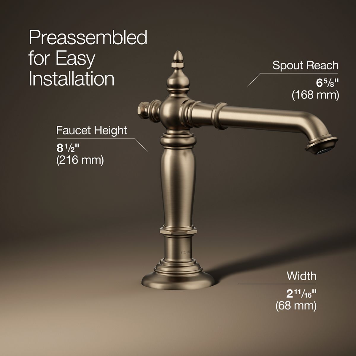 Artifacts® Bathroom sink faucet spout with Column design, 1.2 gpm — thumbnail 3