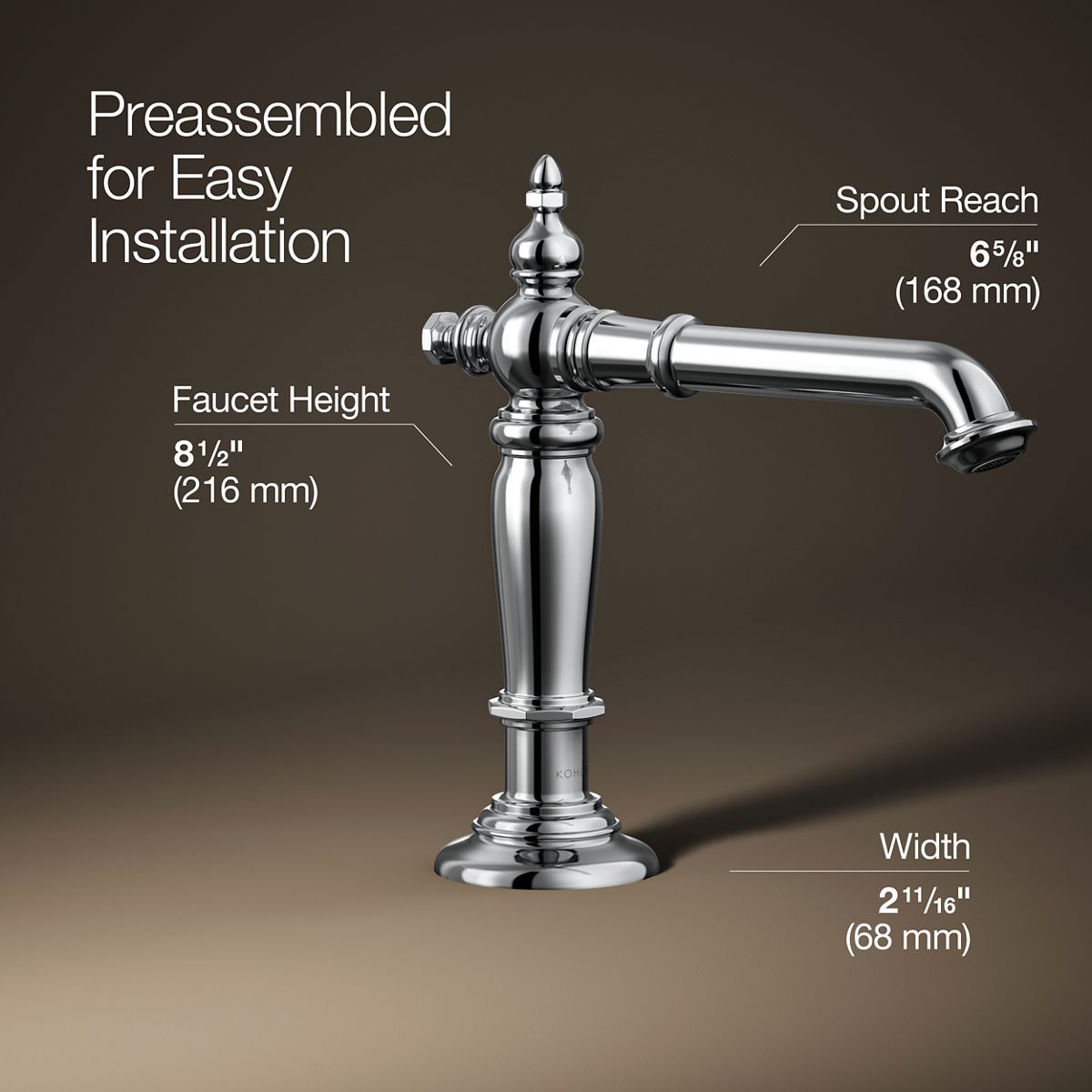 Artifacts® Bathroom sink faucet spout with Column design, 1.2 gpm — thumbnail 3