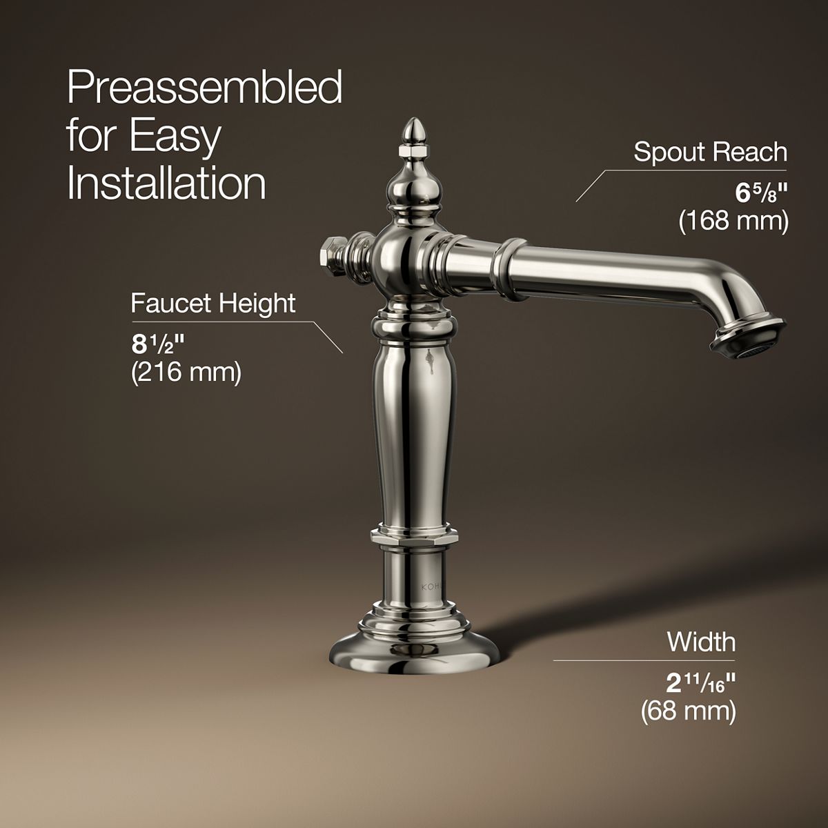 Artifacts® Bathroom sink faucet spout with Column design, 1.2 gpm — thumbnail 3