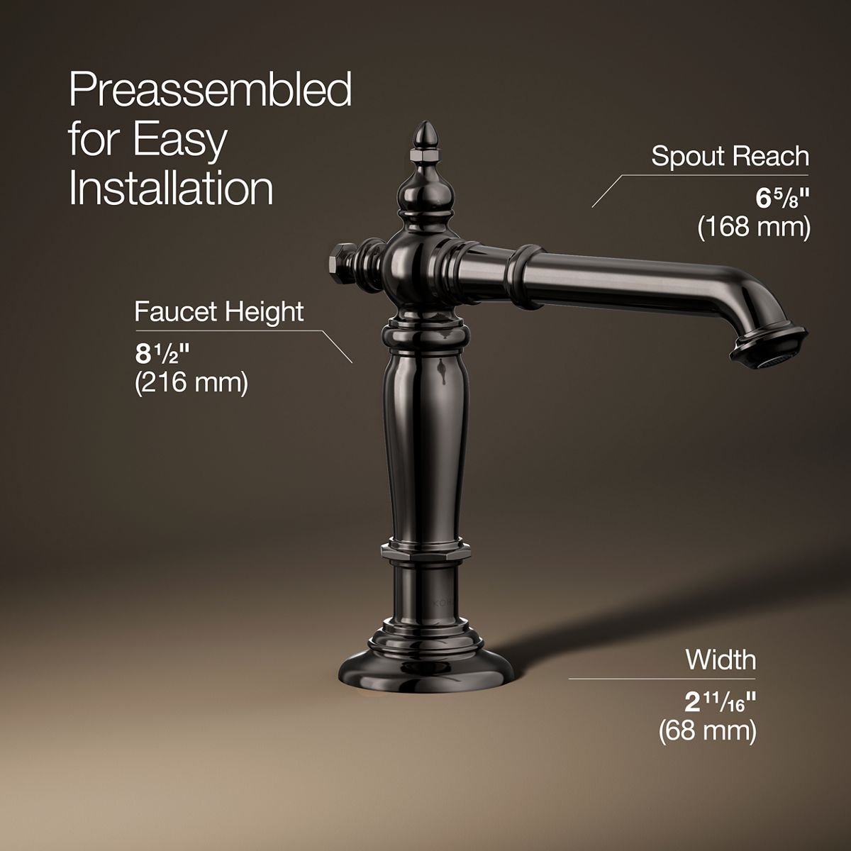Artifacts® Bathroom sink faucet spout with Column design, 1.2 gpm — thumbnail 3