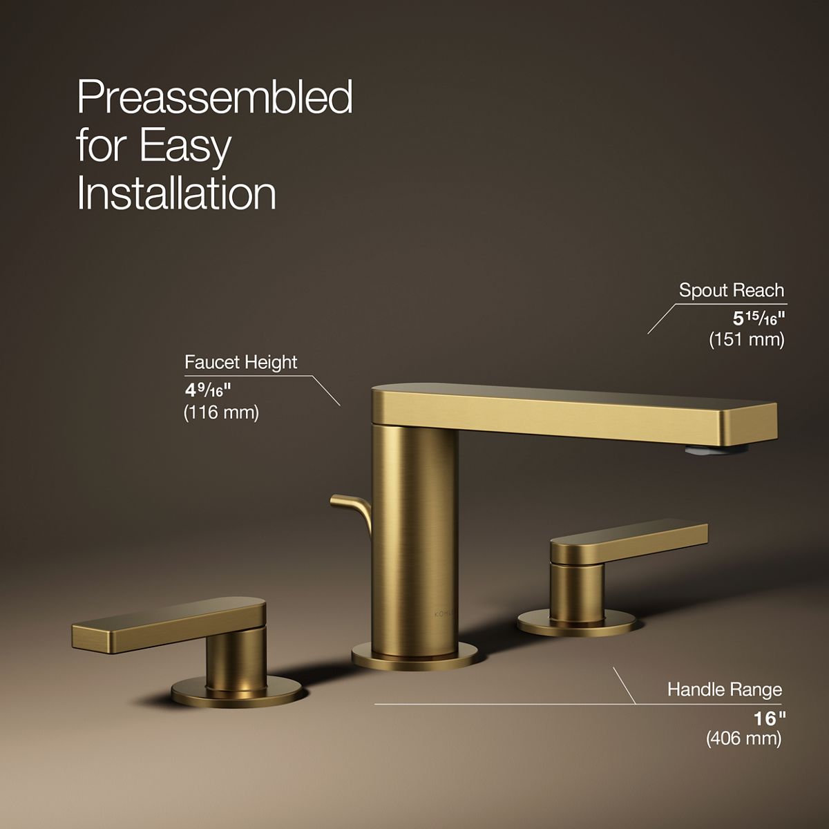 Composed® Widespread bathroom sink faucet with Lever handles, 1.2 gpm — thumbnail 3