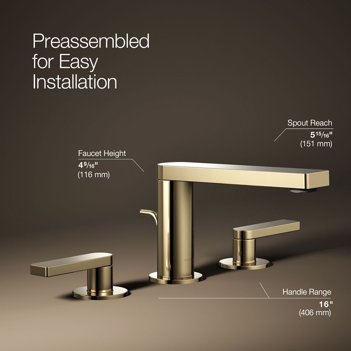 Composed® Widespread bathroom sink faucet with Lever handles, 1.2 gpm — thumbnail 3