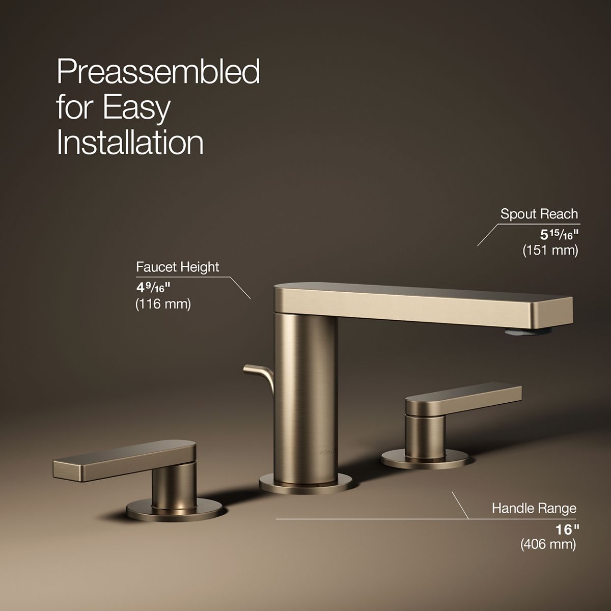 Composed® Widespread bathroom sink faucet with Lever handles, 1.2 gpm — thumbnail 3