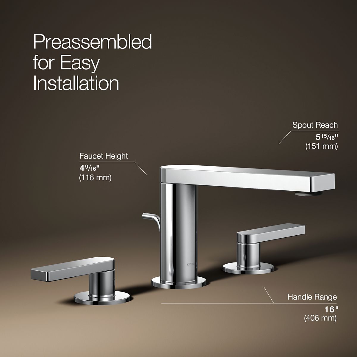 Composed® Widespread bathroom sink faucet with Lever handles, 1.2 gpm — thumbnail 3