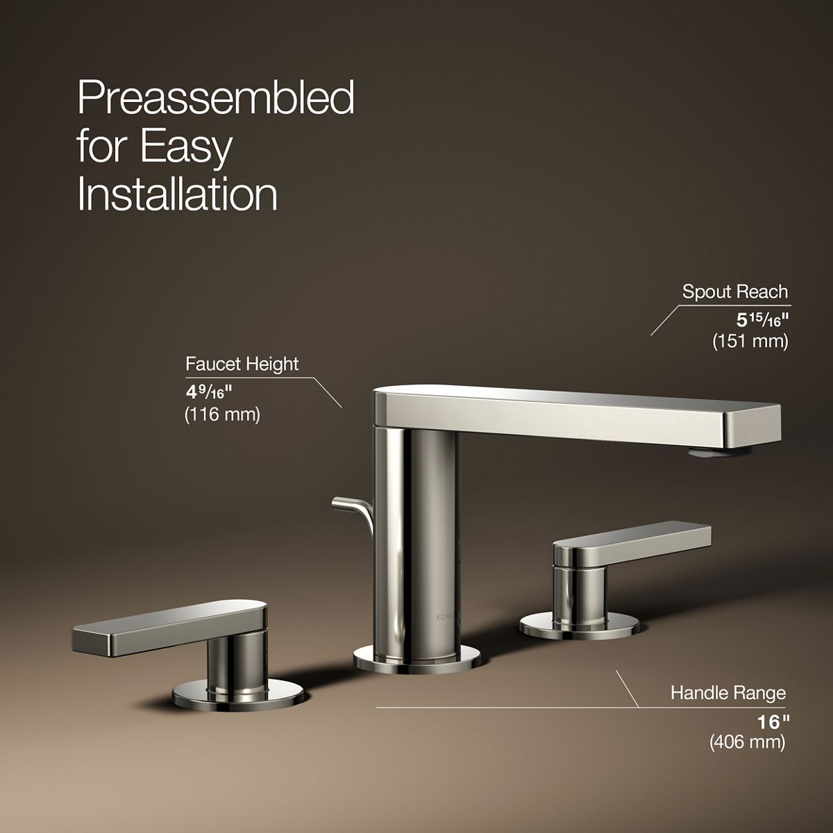 Composed® Widespread bathroom sink faucet with Lever handles, 1.2 gpm — thumbnail 3