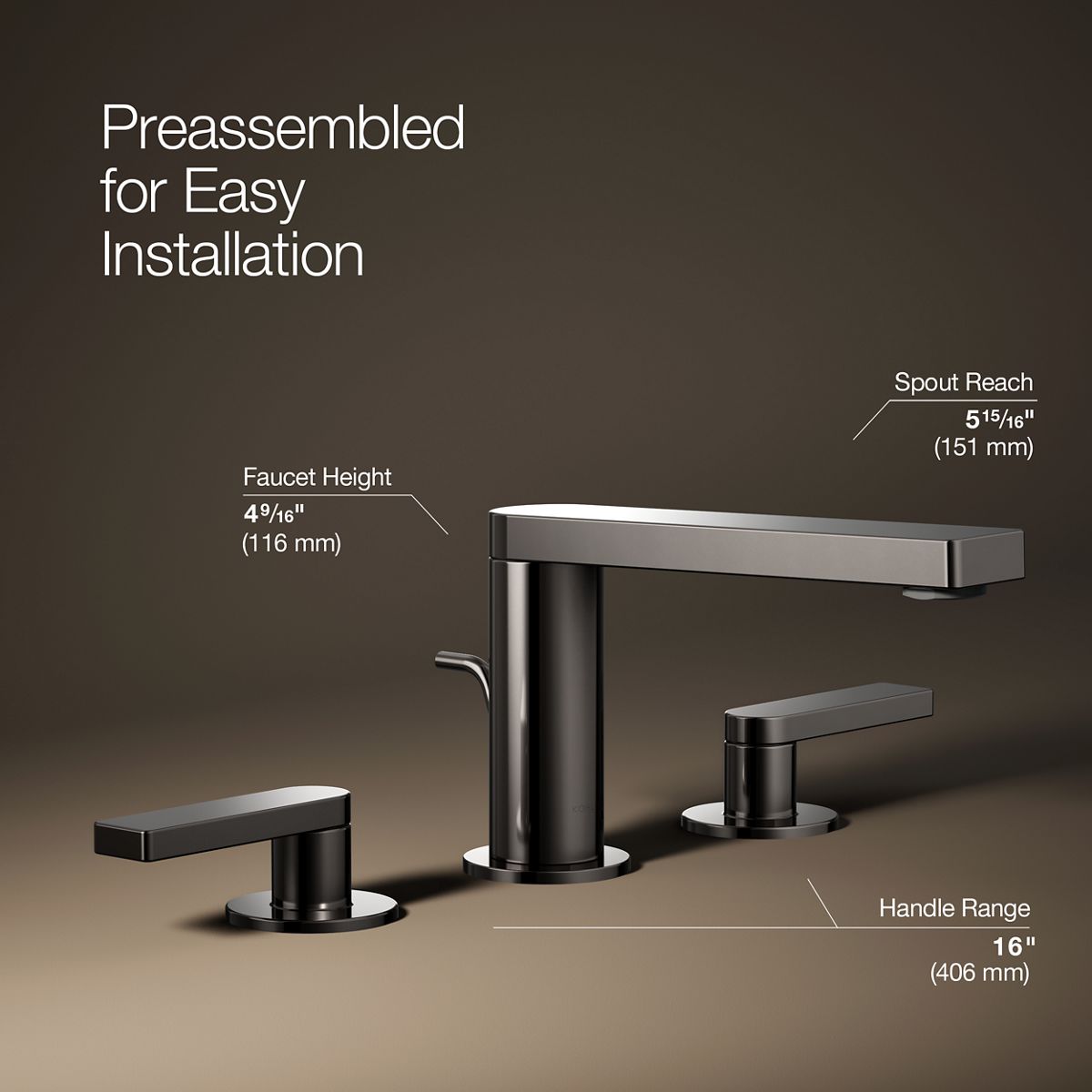 Composed® Widespread bathroom sink faucet with Lever handles, 1.2 gpm — thumbnail 3