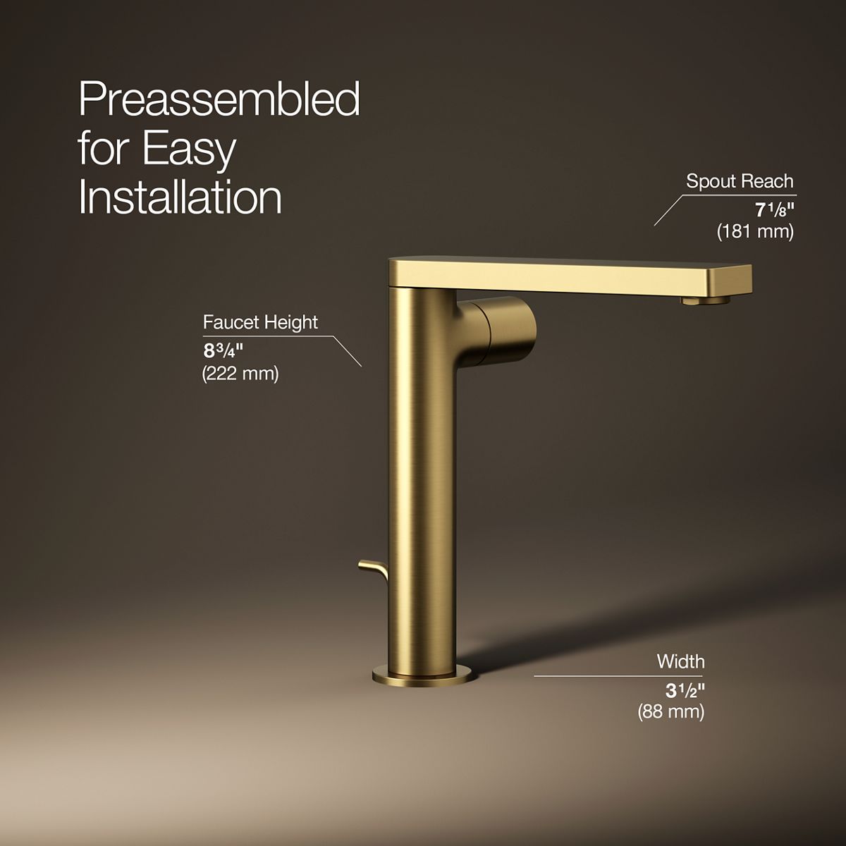 Composed® Tall single-handle bathroom sink faucet with Cylindrical handle, 1.2 gpm — thumbnail 3