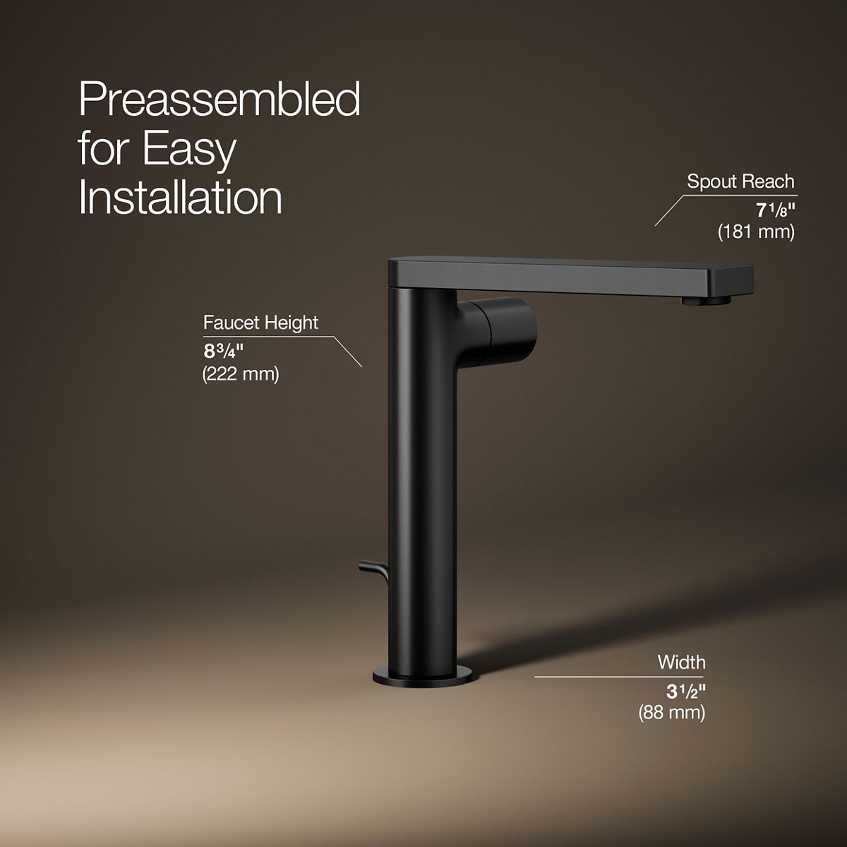 Composed® Tall single-handle bathroom sink faucet with Cylindrical handle, 1.2 gpm — thumbnail 3