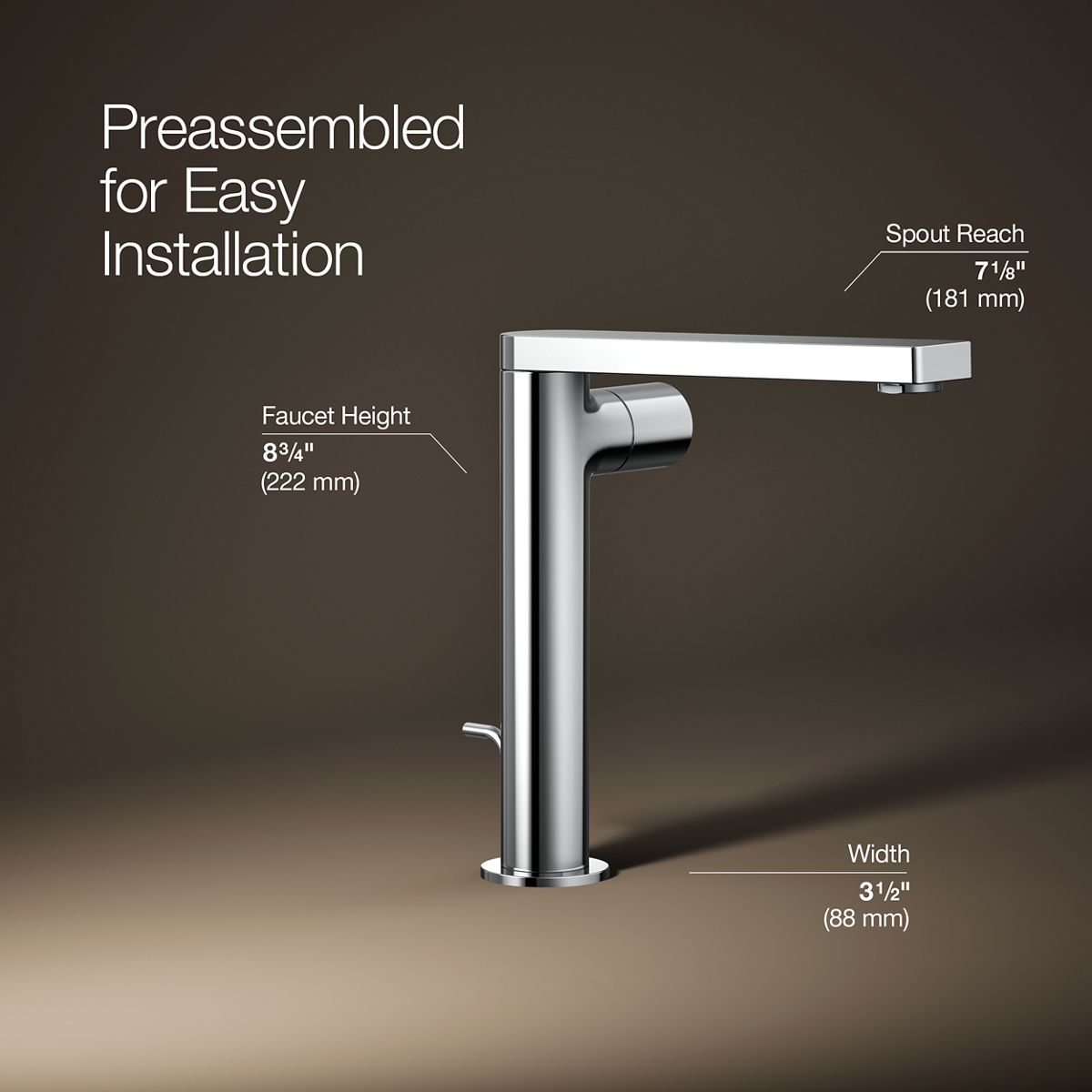 Composed® Tall single-handle bathroom sink faucet with Cylindrical handle, 1.2 gpm — thumbnail 3