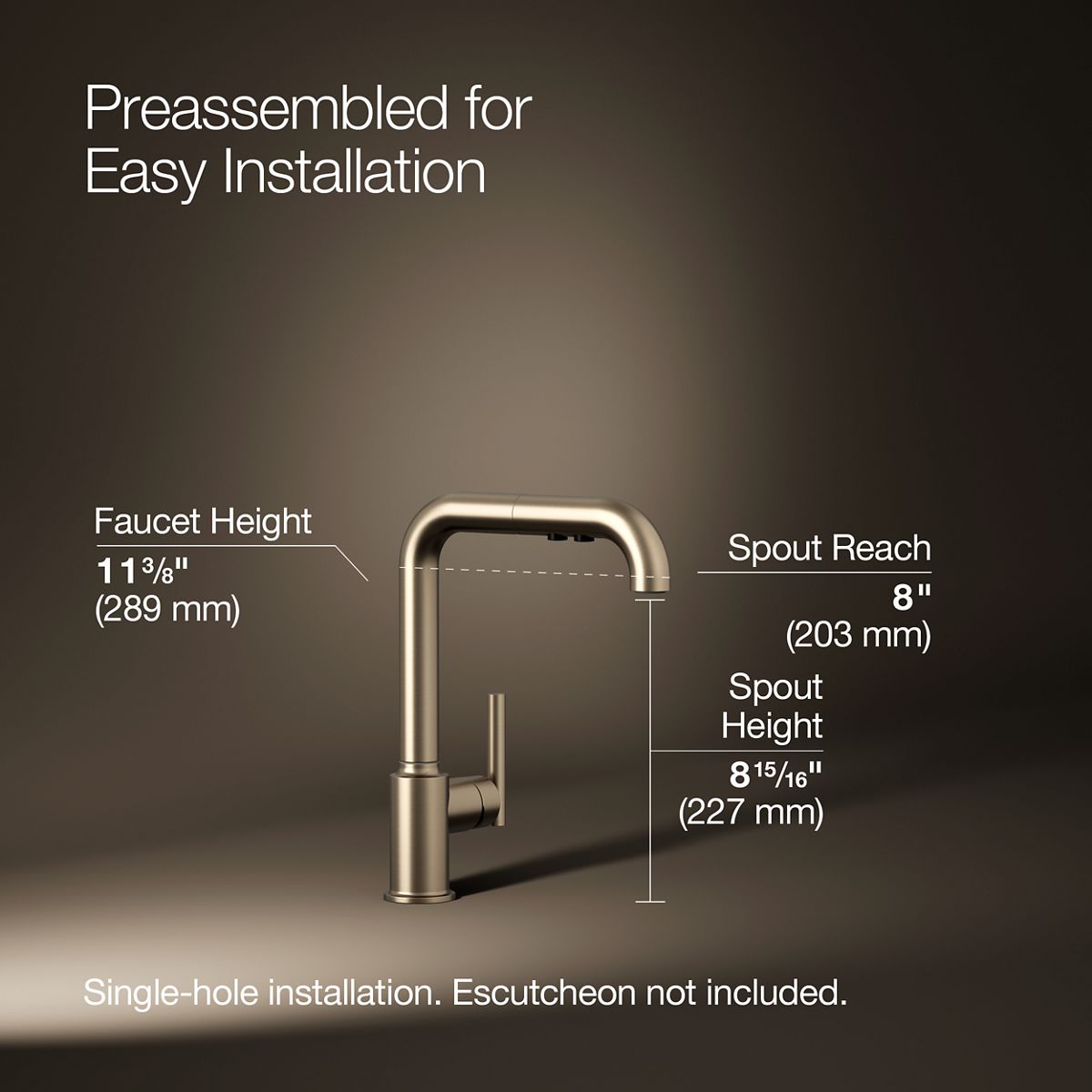 Purist® Pull-out kitchen sink faucet with three-function sprayhead — thumbnail 3