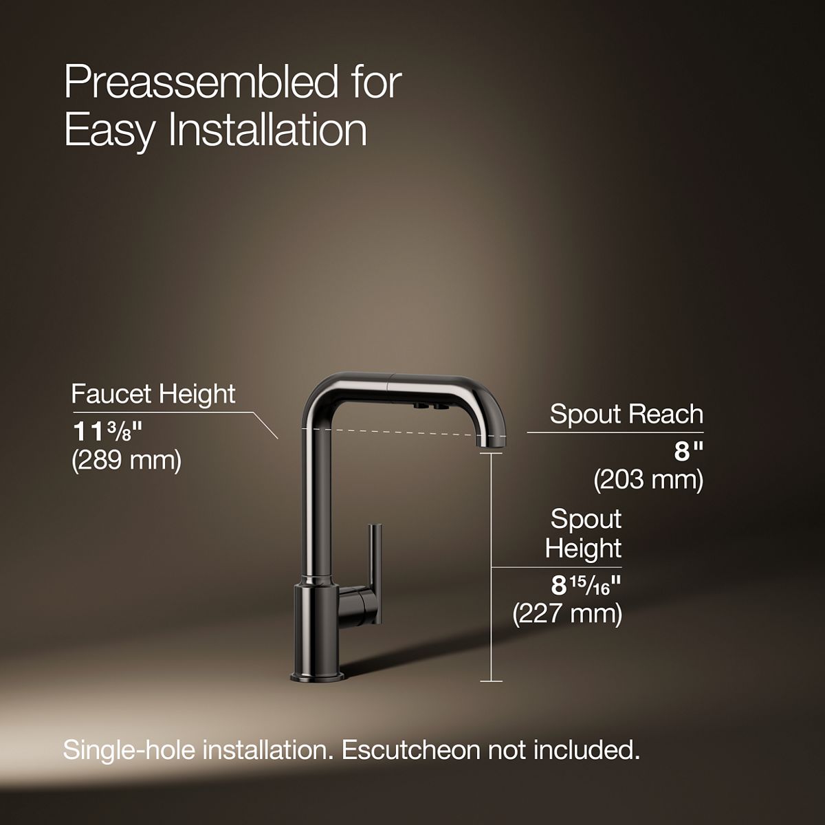 Purist® Pull-out kitchen sink faucet with three-function sprayhead — thumbnail 3