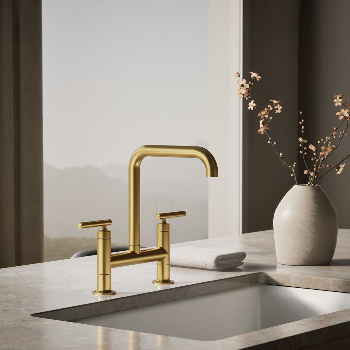 Purist® Two-hole bridge kitchen sink faucet — thumbnail 2