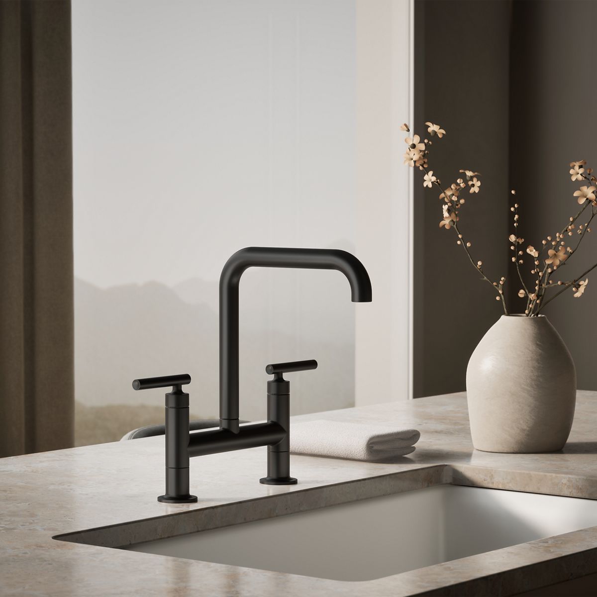Purist® Two-hole bridge kitchen sink faucet — thumbnail 2