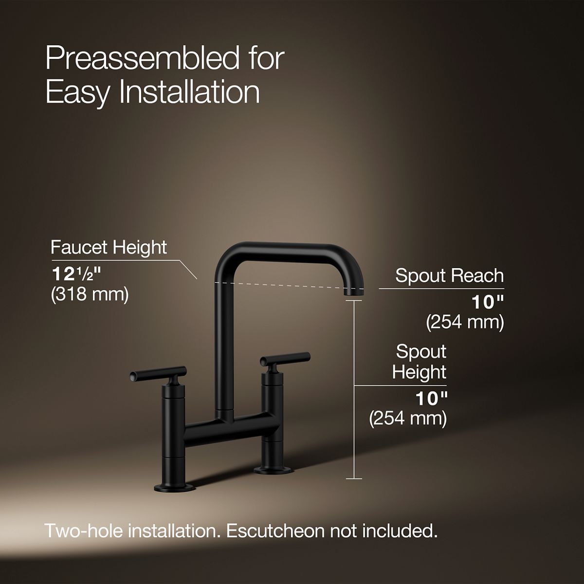 Purist® Two-hole bridge kitchen sink faucet — thumbnail 3