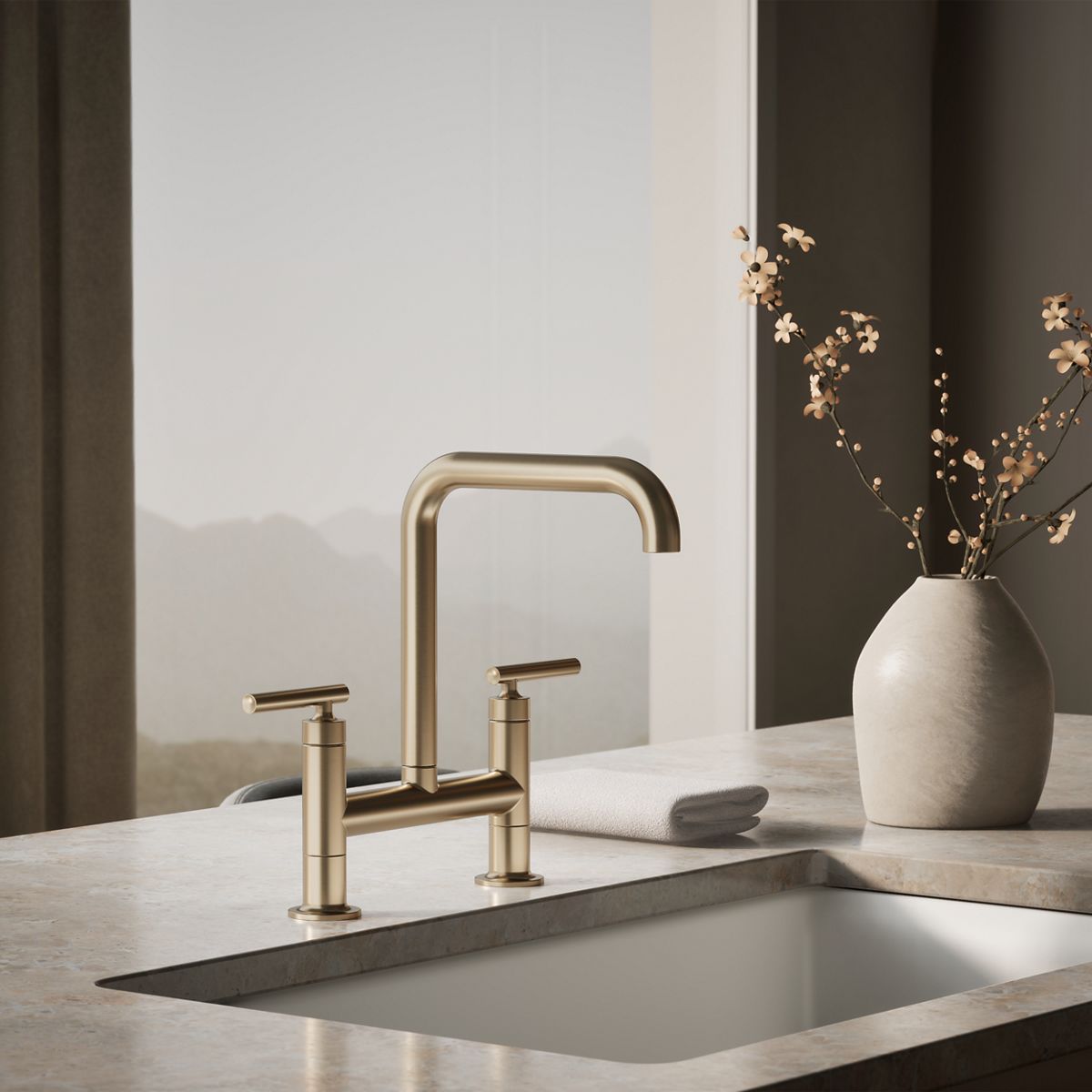 Purist® Two-hole bridge kitchen sink faucet — thumbnail 2