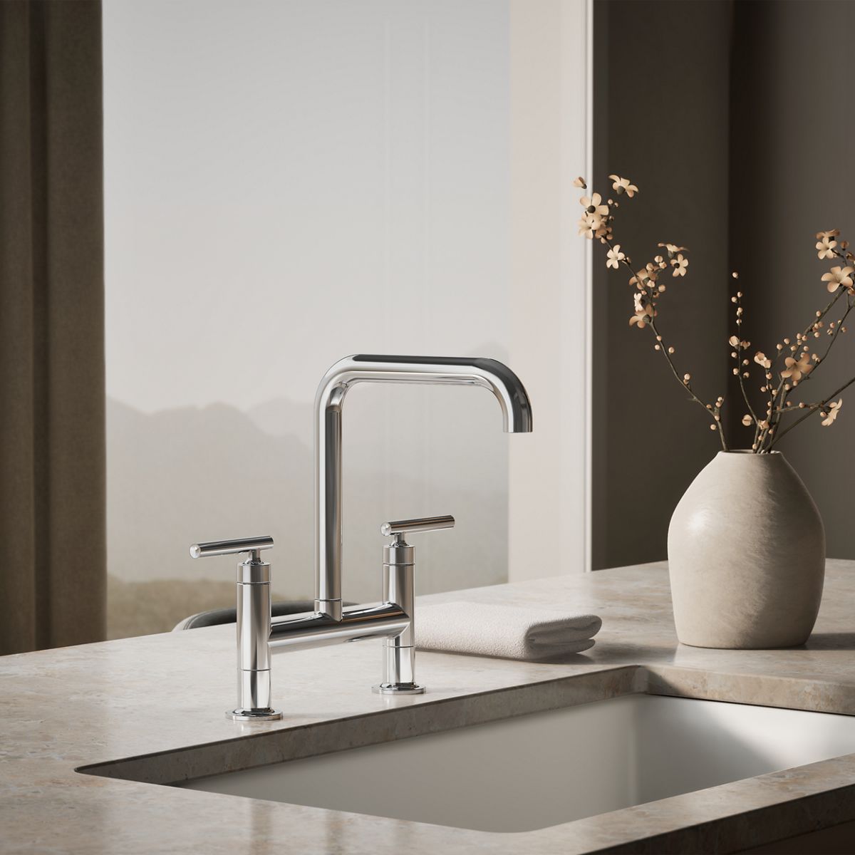 Purist® Two-hole bridge kitchen sink faucet — thumbnail 2