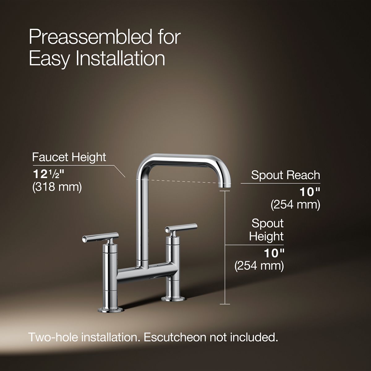 Purist® Two-hole bridge kitchen sink faucet — thumbnail 3