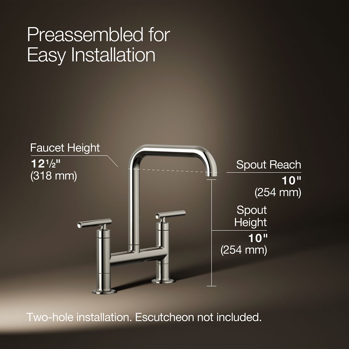 Purist® Two-hole bridge kitchen sink faucet — thumbnail 3