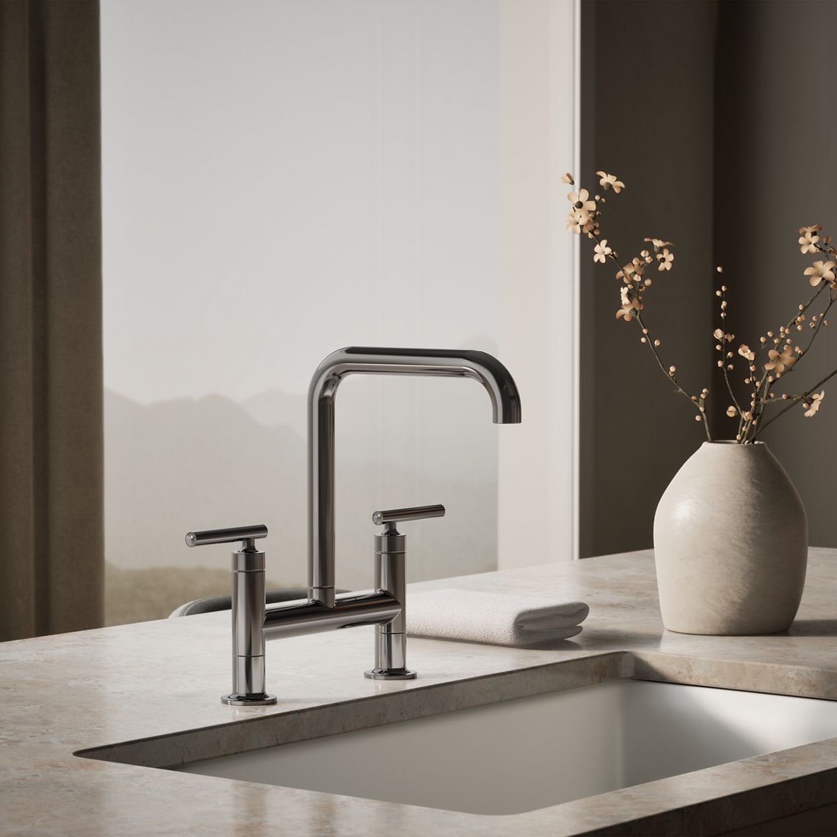 Purist® Two-hole bridge kitchen sink faucet — thumbnail 2