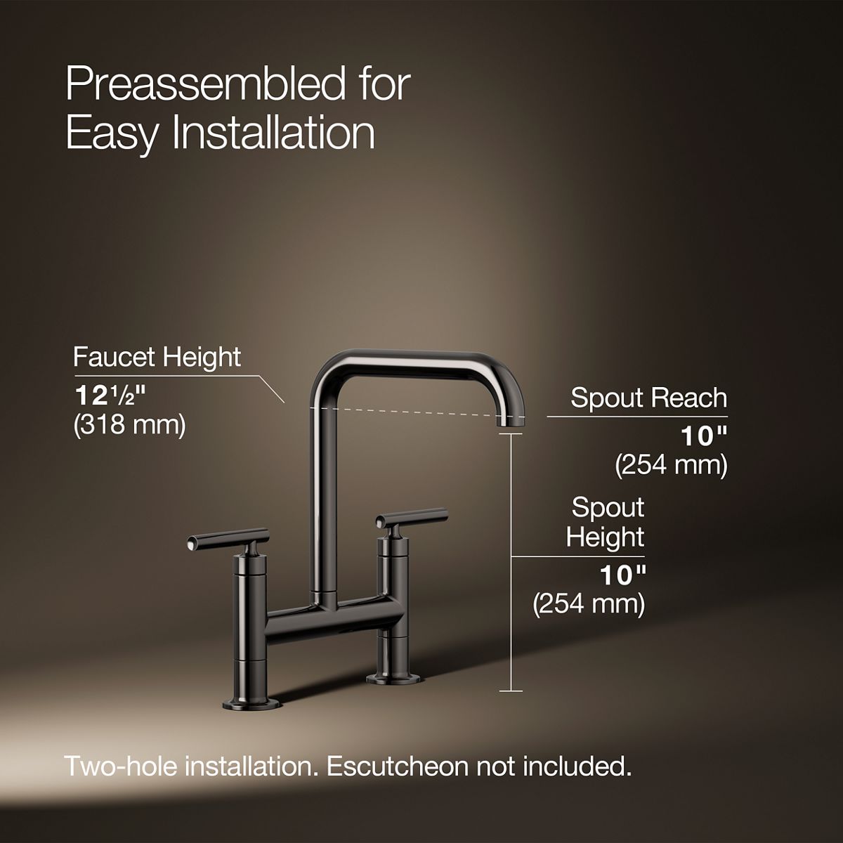 Purist® Two-hole bridge kitchen sink faucet — thumbnail 3