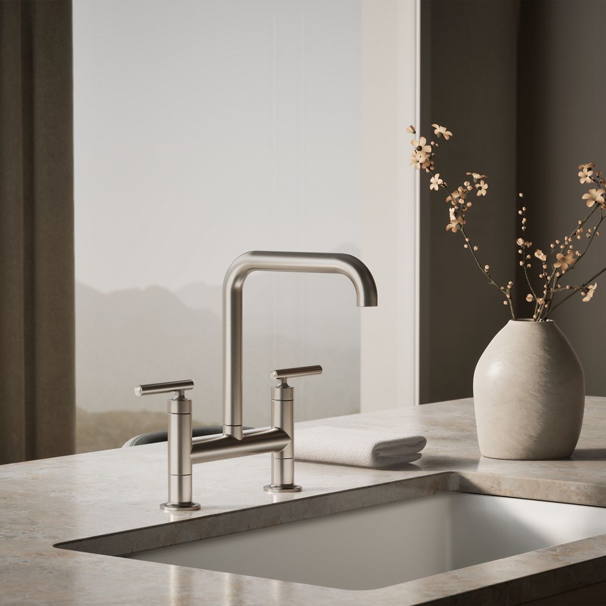 Purist® Two-hole bridge kitchen sink faucet — thumbnail 2