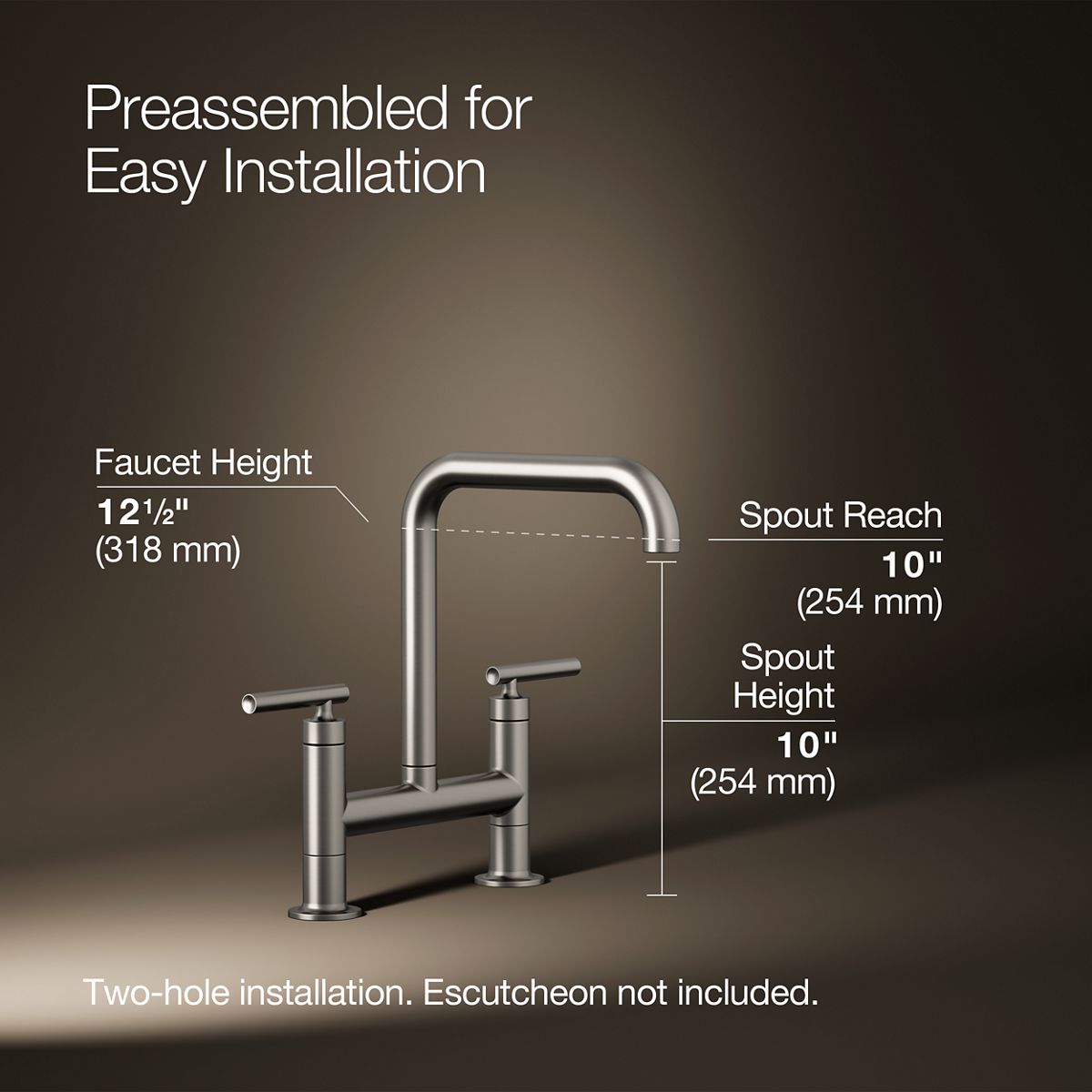 Purist® Two-hole bridge kitchen sink faucet — thumbnail 3