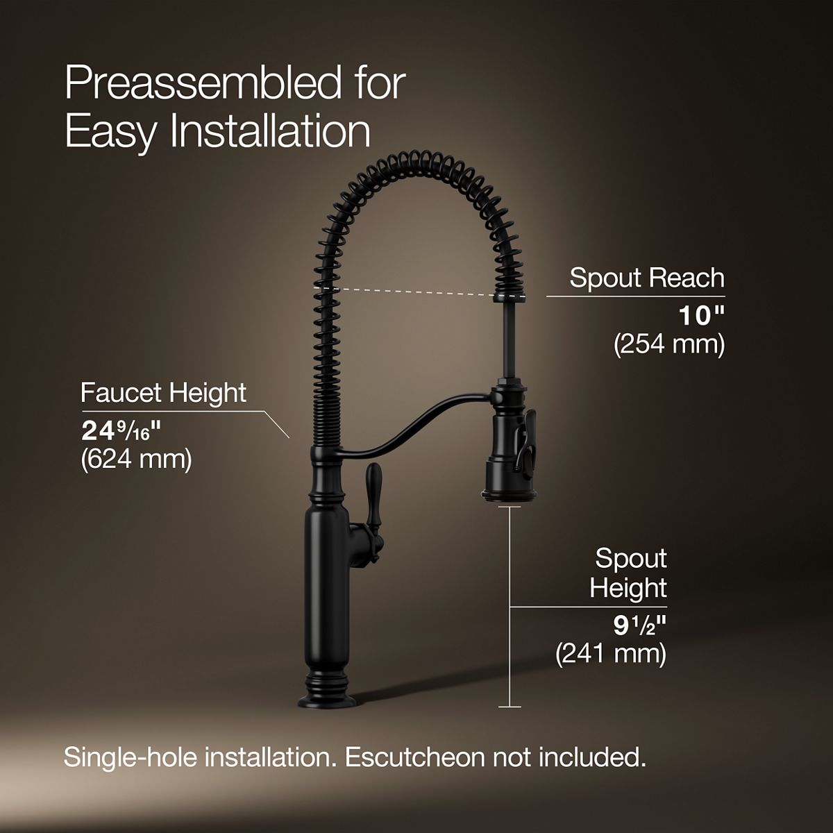 Tournant® Semi-professional kitchen sink faucet with three-function sprayhead — thumbnail 3