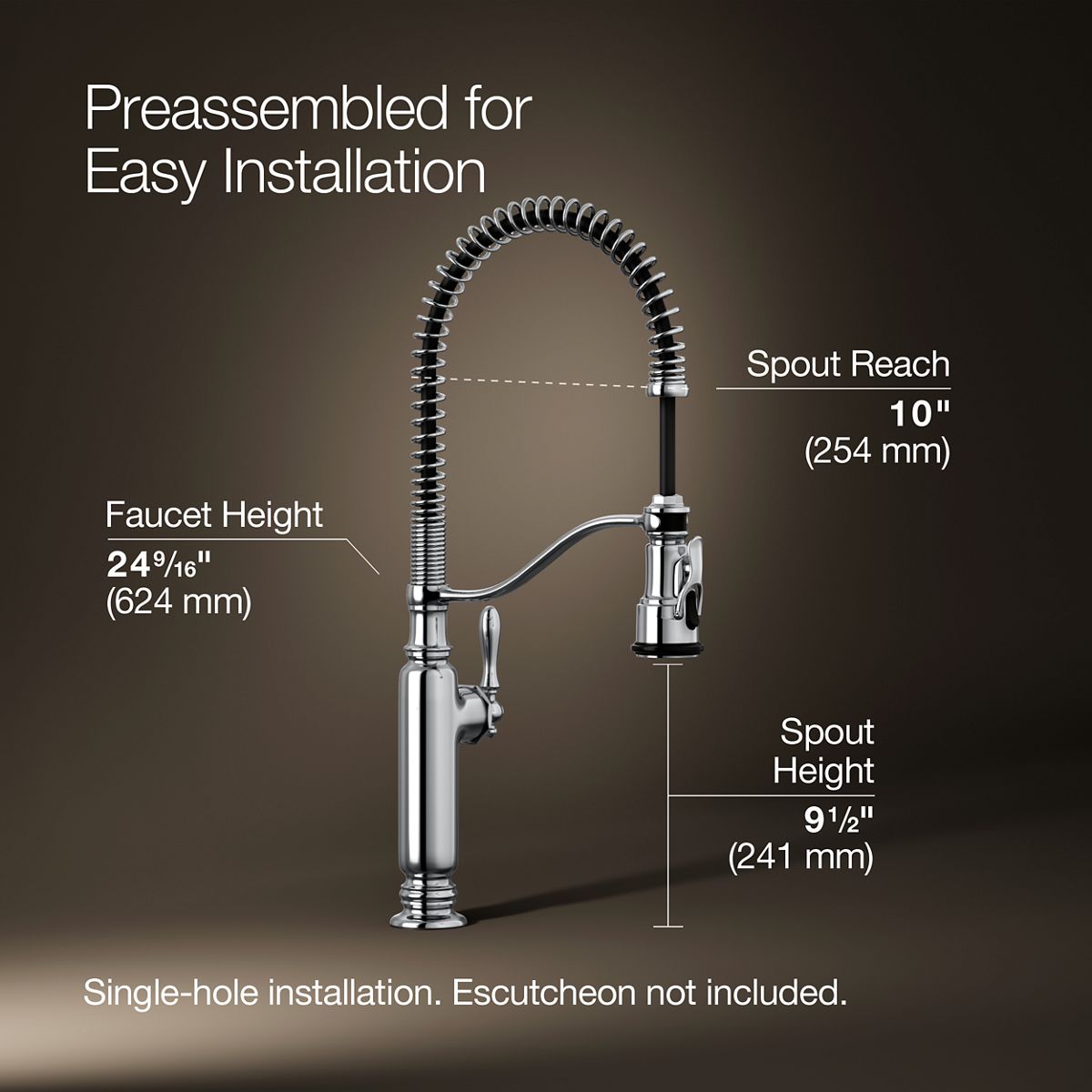 Tournant® Semi-professional kitchen sink faucet with three-function sprayhead — thumbnail 3
