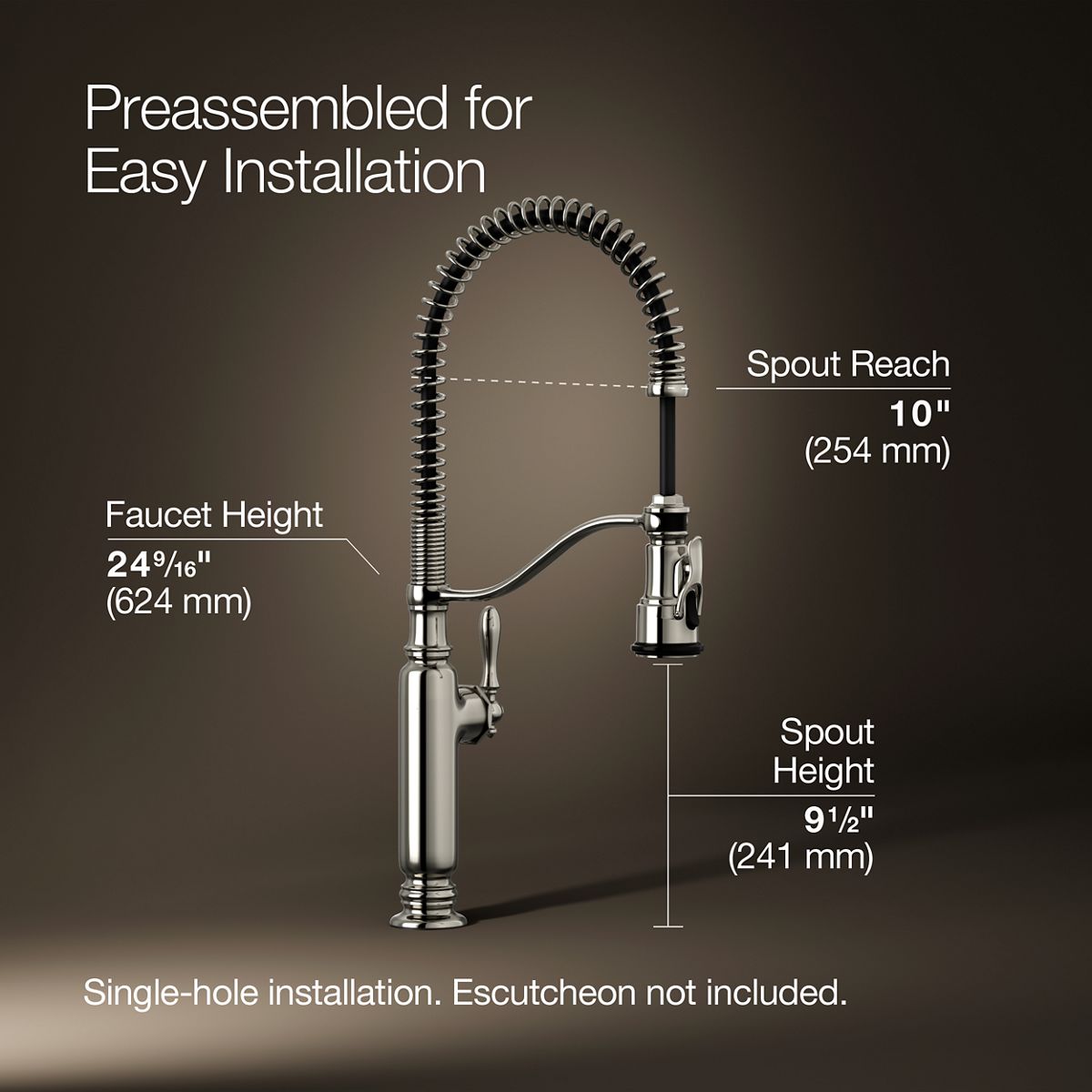 Tournant® Semi-professional kitchen sink faucet with three-function sprayhead — thumbnail 3