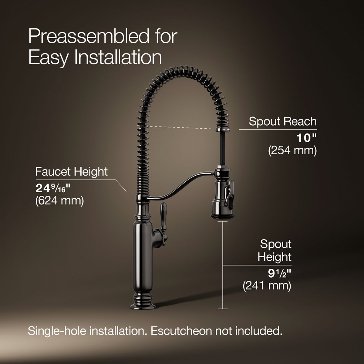 Tournant® Semi-professional kitchen sink faucet with three-function sprayhead — thumbnail 3